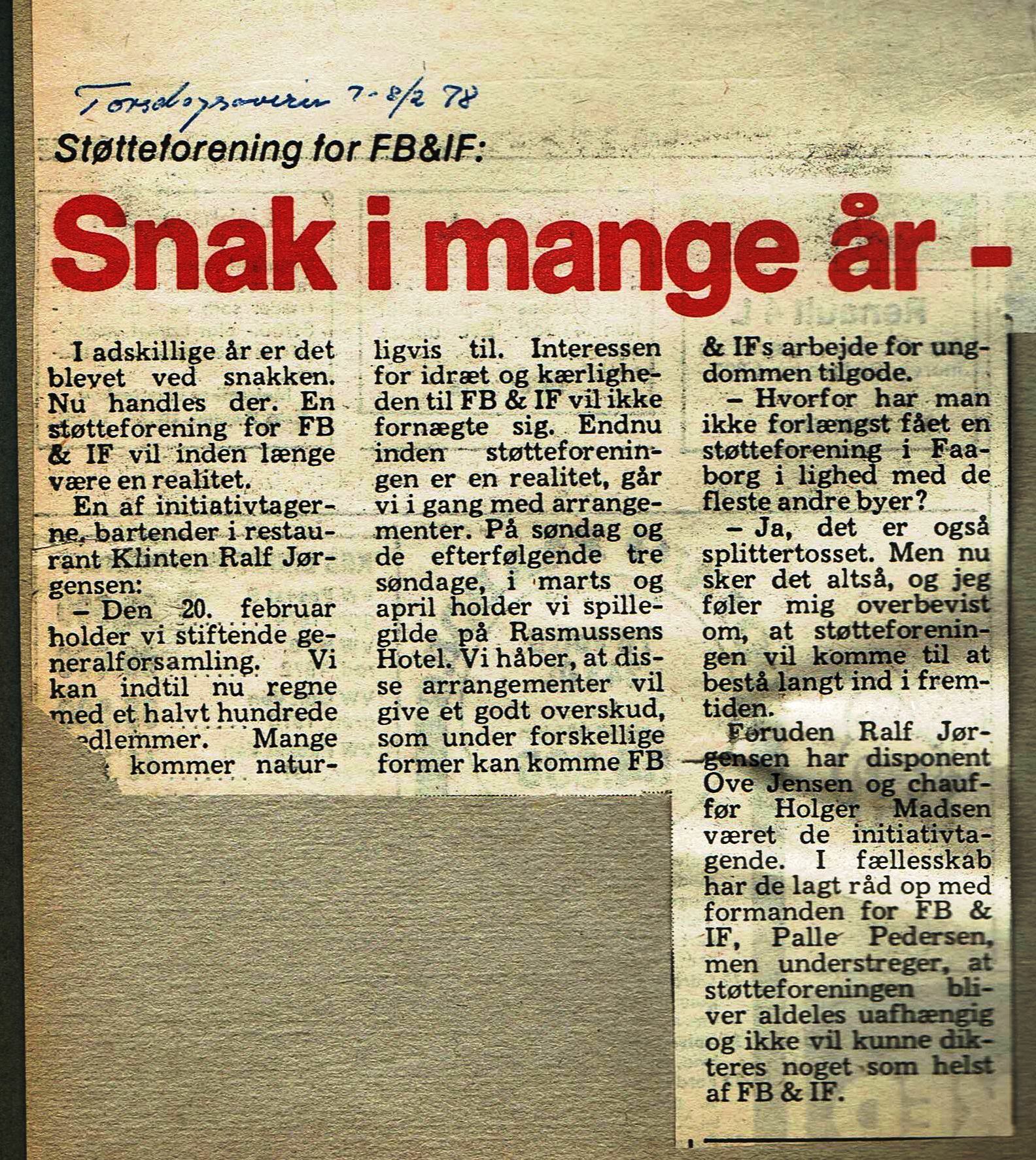 Artikel stiftelse venner februar 1978